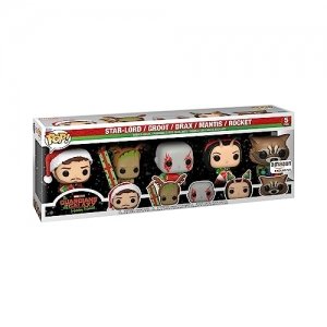 promo Funko Pop! Marvel: Holiday - Starlord, Groot, Drax, Mantis and Rocket Raccoon - Guardians of The Galaxy 5 Pack - Marvel Comics- Exclusivité Amazon - Figurine en Vinyle à Collectionner
