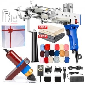promo BESGEER Rug Tufting Gun Set with Trimmer, Tufting Machine Cut Pile and Loop Pile Start Kit, Tufting Kit Complet, Pistolet Tufting,Pistolet Touffeter, Kit Pistolet à Touffeter avec Tondeuse