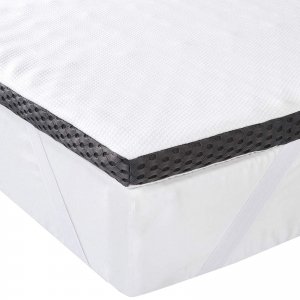 promo Amazon Basics - Surmatelas de Mousse à Mémoire de Forme avec Sangles, 140 x 190 x4 cm, Blanc