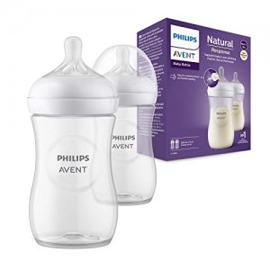 promo Philips Avent Lot de 2 biberons à Réponse Naturelle de 260 ml, sans BPA, pour les bébés de 1 mois et + (modèle SCY903/02)