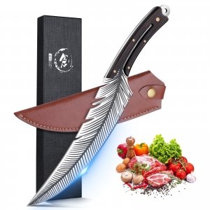 promo DRAGON RIOT Couteau de Cuisine, Belle Japonais Professionnel, Viking Forgé à la main, pour Chef Full Tang, Viande pour Camping Extérieur BBQ, Collection