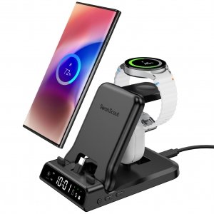 promo SwanScout USB C 25W Station de Charge Rapide pour Samsung, Chargeur 3-en-1 pour Galaxy Watch Ultra/7/6/5/4/3, pour Galaxy Buds, SwanScout 701S