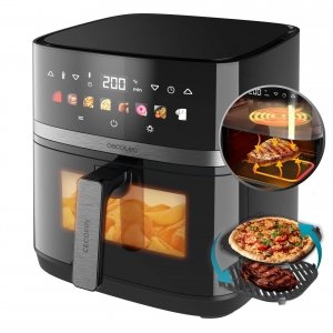 promo Cecotec Air Fryer Cecofry&Grill Duoheat 8000. Friteuse à Air sans Huile 8L, Grill et Plancha, Résistance Double, 2200W, Cuisson Uniforme, Moins de Graisse, Idéale pour Pizzas