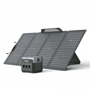 promo ECOFLOW Générateur solaire RIVER 2 Pro avec panneau solaire 220 W, batterie LiFePO4 768 Wh, 3 prises (CA) 300 W (max. de 1 600 W), station électrique portable pour camping,RVs