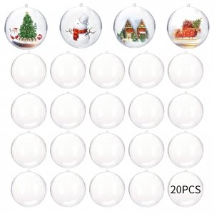 promo 20 Pièces Boules De Noël Transparente, Boules Acrylique, Boule en Plastique A Remplir, Boules De Décoration De Sapin De Noël, pour Arbre De Noël (6cm)