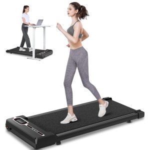 promo HomeFitnessCode Tapis de Course 3 en 1 Pliable - Tapis de Marche - Walking Pad Électrique, 8 km/h, Pente 5%, Moteur 2.5 HP, Surface Large 40 cm, Télécommande, Écran LCD, Capacité 130 kg (Sombre)