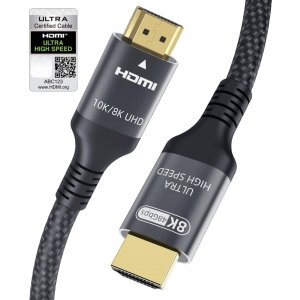 promo Adauxter Certifié Câble HDMI 10K 8K 4M, 48Gbps Ultra High Speed HDMI® Cable 4K 144Hz 120Hz 2K 240Hz 8K 60Hz eARC DTS:X HDR10+ HDCP2.3 Compatible Fire R-oku TV PC Blu-ray PS5 X-box