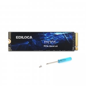 promo Ediloca EN705 SSD 2 to PCIe Gen4, NVMe M.2 2280, jusqu'à 4800 Mo/s, Disque SSD Interne, Cache SLC Dynamique, Compatible avec PS5, Ordinateurs Portables et PC de Bureau