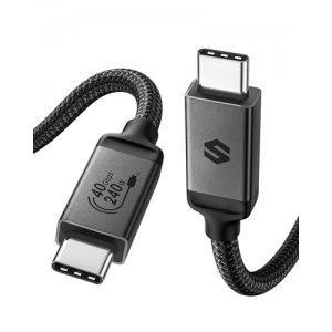 promo Silkland Certifié Câble USB4 pour Thunderbolt 4, Données 40Gbps, 8K@60Hz, 240W 48V/5A PD3.1 USB-C vers USB-C pour iPhone 15 Pro Max, MacBook, iPad Pro, iMac, Dock, SSD, Display, eGPU,1m