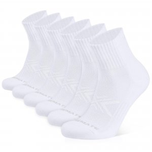 promo Closemate 6 Paires Chaussettes Courtes Homme Femme 39-42 43-46 Chaussettes de Sport Socquettes Coton Respirantes Antidérapantes Pour Running Randonnée Cyclisme Travail (6Blanches Pur,L)