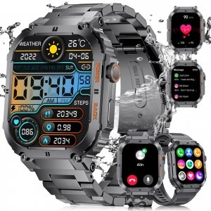 promo LIGE Montre Connectée Homme avec Appel Bluetooth, 1,96\