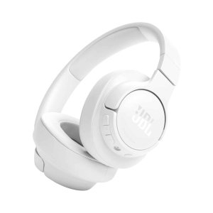 promo JBL Tune 720BT, casque audio sans fil, léger et confortable, Bluetooth 5.3, autonomie jusqu'à 76 h, charge rapide, son JBL Pure Bass, blanc