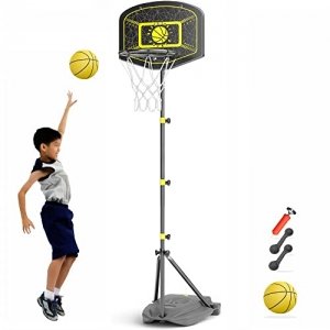 promo GILIKOKO Panier de Basket pour Enfants, Hauteur Réglable de 110-190 cm, Jouets d'extérieur et d'intérieur pour Enfants (Multicolore)