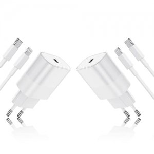 promo 2Pack iPhone Rapide Chargeur Original 【Apple MFi Certifié】 20W USB C Power Delivery Adaptateur Secteur avec 2m Lightning Cable pour iPhone 14 Pro Max/13/12/SE/11/XR/XS Max/iPad