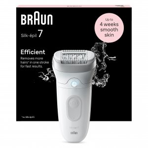 promo Braun Silk-épil 7, Épilateur Avec Tête Large Pour Épilation Facile, Étanche, Peau Douce Longue Durée, 7-011, Blanc/Argent