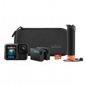 promo GoPro Ensemble d'accessoires HERO13 Black – Comprend Le manipulateur (poignée Flottante), 2 Batteries Enduro, Une Carte MicroSD SanDisk 64GB, Un étui de Transport, et Plus Encore