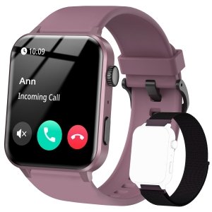 promo IOWODO Montre Connectée Femme Homme, Montre Appel, Appels Numérotation, 100 Modes de Sport, Écran 1.85 Pouce, Assistant Vocal, Bluetooth 5.0, pour Android/iOS（Violet ）