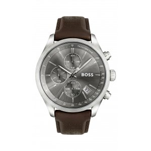 promo BOSS Montre Chronographe à Quartz pour homme avec Bracelet en cuir Marron - 1513476