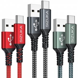 promo Câble USB C, Cable USB C Charge Rapide [3Pack/2m] 3.1A Chargeur Type C Nylon Câble USB A vers USB C pour Samsung Galaxy S22 S21 S20 S10 A13 A14 A21 A40 A53 A54