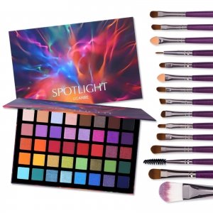 promo UCANBE Fard à Paupières 40 Couleurs avec 15 Pinceaux Imperméable - Palette Maquillage Yeux Longue Durée - Palettes de Maquillage Shimmer Matte Hautement Pigmentées