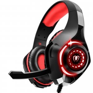 promo Tatybo Casque Gaming pour Ps5, Casque Gamer 3D Son Surround avec Microphone Antibruit, Ultraléger 250g, Haut-Parleur 50 mm, Casque avec Prise Jack 3,5 MM pour Ps4 Pc Xbox Switch (Noir Rouge)