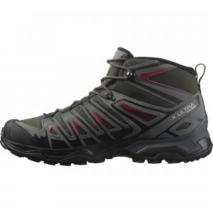 promo Salomon X Ultra Pioneer Mid Gore-Tex Chaussures Imperméables de Randonnée pour Homme, Par tous les temps, Maintien sûr, Stabilité et amorti, Peat, 43 1/3