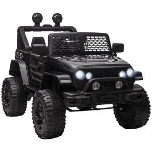 promo HOMCOM Voiture Electrique Enfant 4x4 12V véchicule pour Enfants avec Phare et Klaxon à Distance - 3-6 Ans - Noir