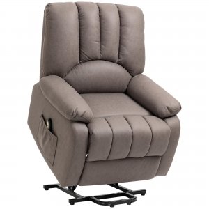 promo HOMCOM Fauteuil releveur électrique Fauteuil Relax inclinable en Microfibre avec Repose-Pied et télécommande - 86 x 92 x 102 cm - Gris