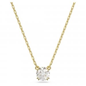 promo Swarovski Pendentif Constella, Coupe ronde, Blanc, Placage de ton or