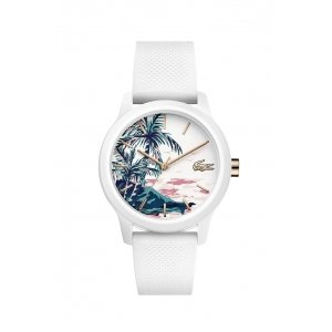 promo Lacoste Montre Analogique à Quartz pour femme avec Bracelet en silicone Blanc - 2001085