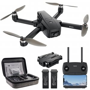 promo TEEROK T18S GPS Drone avec Caméra 4K UHD pour Adultes,RC Moteur Sans Balais,Quadricoptère Pliable 5G WIFI FPV,Flux Optique,Retour Automatique, Follow Me,Vol Circulaire, avec Points de Repère