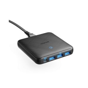 promo Anker PowerPort Atom III Slim Chargeur USB-C, 65 W 4 Ports PIQ 3.0 & GaN, Alimentation avec entrée USB-C 45 W pour MacBook, Ordinateurs Portables, iPad Pro, iPhone, Galaxy, Pixel et Plus