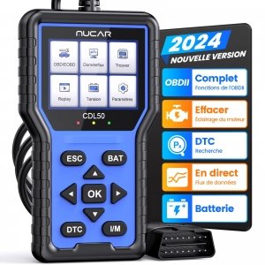 promo Valise Diagnostic Auto, MUCAR CDL50 OBD2 Diagnostic Français, OBD2 Scanner Universel Lecteur de Code d'erreur de Moteur