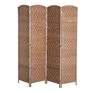 promo HOMCOM Paravent en Bois séparateur de pièce cloison de séparation Pliable 4 Panneaux 180 x 180 cm Naturel