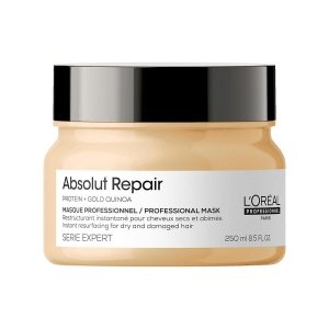 promo L'Oréal Professionnel, Masque Restructurant Instantané, Cheveux Secs & Abîmés, Nourrit & Répare la Fibre, Protège & Apporte Brillance, Enrichi en Protéines de Blé, Absolut Repair, Serie Expert, 250ml