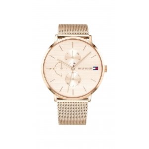 promo Tommy Hilfiger Montre Analogique Multifunction à Quartz pour femme avec Bracelet milanais en acier inoxydable Couleur or rose - 1781944