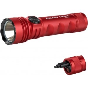 promo OLIGHT Seeker 4 Lampe de Poche Tactique Puissante Distance d'Éclairage de 3100LM 400M Charge TYPE-C IPX8 Adaptée à la Chasse et aux Patrouilles dans la Nature pour Trouver des Objets Rouge