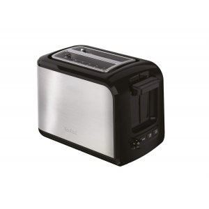 promo Tefal TT410D10 Grille-pain Toaster Express 2 fentes 850W Décongélation Réchauffage 7 Niveaux de Dorage Inox et Noir