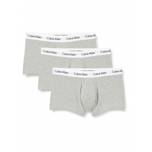 promo Calvin Klein Boxers Taille Basse Lot de 3 Homme Coton-Élasthanne, Gris (Grey Heather), M