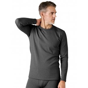 promo LAPASA Haut Thermique Homme Maillot de Corps à Manches Longues sous-Vêtements Chauds Automne/Hiver M26 Gris Foncé (1 Haut) L