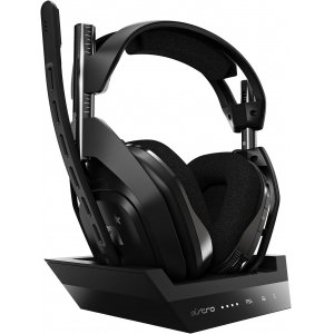 promo ASTRO Gaming A50 Casque sans fil+Station de Charge Gamer,4ème Génération,Dolby,Équilibre entre son des Jeux et Voix,Connexion sans Fil 2,4 GHz, PS5 (adaptateur HDMI requis), PS4, PC, Mac - Noir