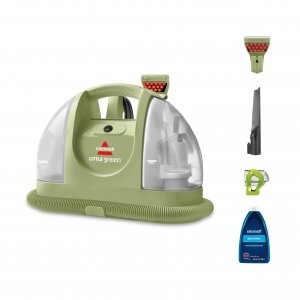 promo BISSELL Little Green, Shampouineuse Canapé, Moteur Puissant de 340W, Design Compact, Idéal pour Taches & Saletés Quotidiennes, Nettoyeur pour Tapis, Moquettes, Meubles, Tissus, Voiture & Plus, 4098N