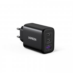 promo UGREEN 65W Chargeur USB C Rapide 3 Ports Compatible avec iPhone 16 Plus Pro Max 15 14 13 12 11 MacBook Pro Air M3 M2 M1 Galaxy S24 Ultra Plus S23 A15 Pixel 9 8 7 iPad Pro Air Dell XPS 13 (Noir)