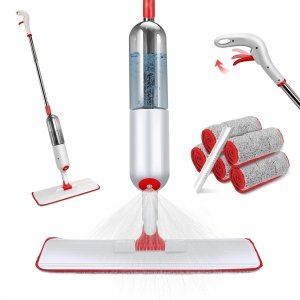 promo Masthome Balais Serpillère Vaporisateur, Balai Lave Sol avec Reservoir, Spray Mop Professionnel Microfibre Balai Pulvérisateur pour la Maison, la Cuisine, Le Bois Dur, Le Stratifié, Le Bois