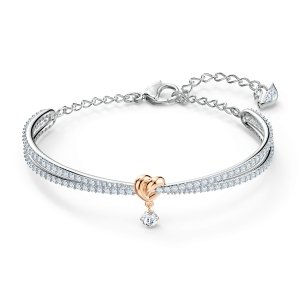 promo Swarovski Bracelet-jonc Lifelong Heart, Cœur, Blanc, Finition mix de métal