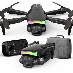 promo F417 Drone avec Camera pour Enfant 1080P,RGB Light Drone avec 90°Réglage électrique pour Débutants,FPV Mini Drones avec Vidéo en Direct WiFi,RC Quadricoptère Cadeau et Jouet pour Enfant,Drone Adulte