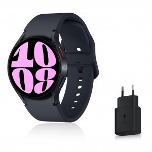 promo Samsung Galaxy Watch6 Montre Connectée avec Chargeur, Suivi de Santé, Suivi Sportif, Bluetooth, 40mm, Graphite, Exclusivité Amazon Version FR