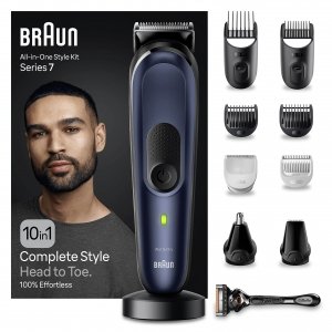 promo Braun Tondeuse Tout-En-Un Series 7 MGK7410, 10-en-1 Kit Pour Barbe, Cheveux, Corps & Bien Plus