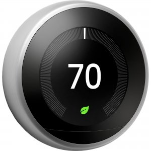 promo Google Nest Learning Thermostat, 3eme Génération,Thermostat Connecté, Acier T3028FD