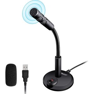 promo Veetop Micro PC USB pour Ordinateur, Micro Gaming - Microphone pour Vidéoconférence, Enregistrement Vocal, Podcasting, Skype, Youtube, Jeux, Streaming